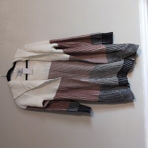 NWT Planet Heart Women's Color Block Open Front Cardigan OX